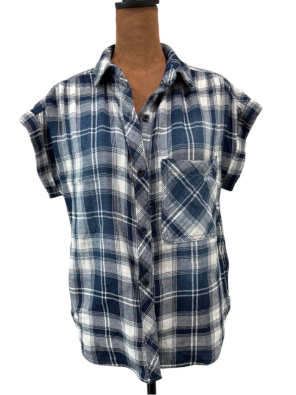 Cloth & Stone Plaid Tie Front Button Down Shirt XS